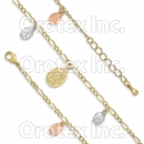 GLBR 006 Gold Layered Tri-color Bracelet